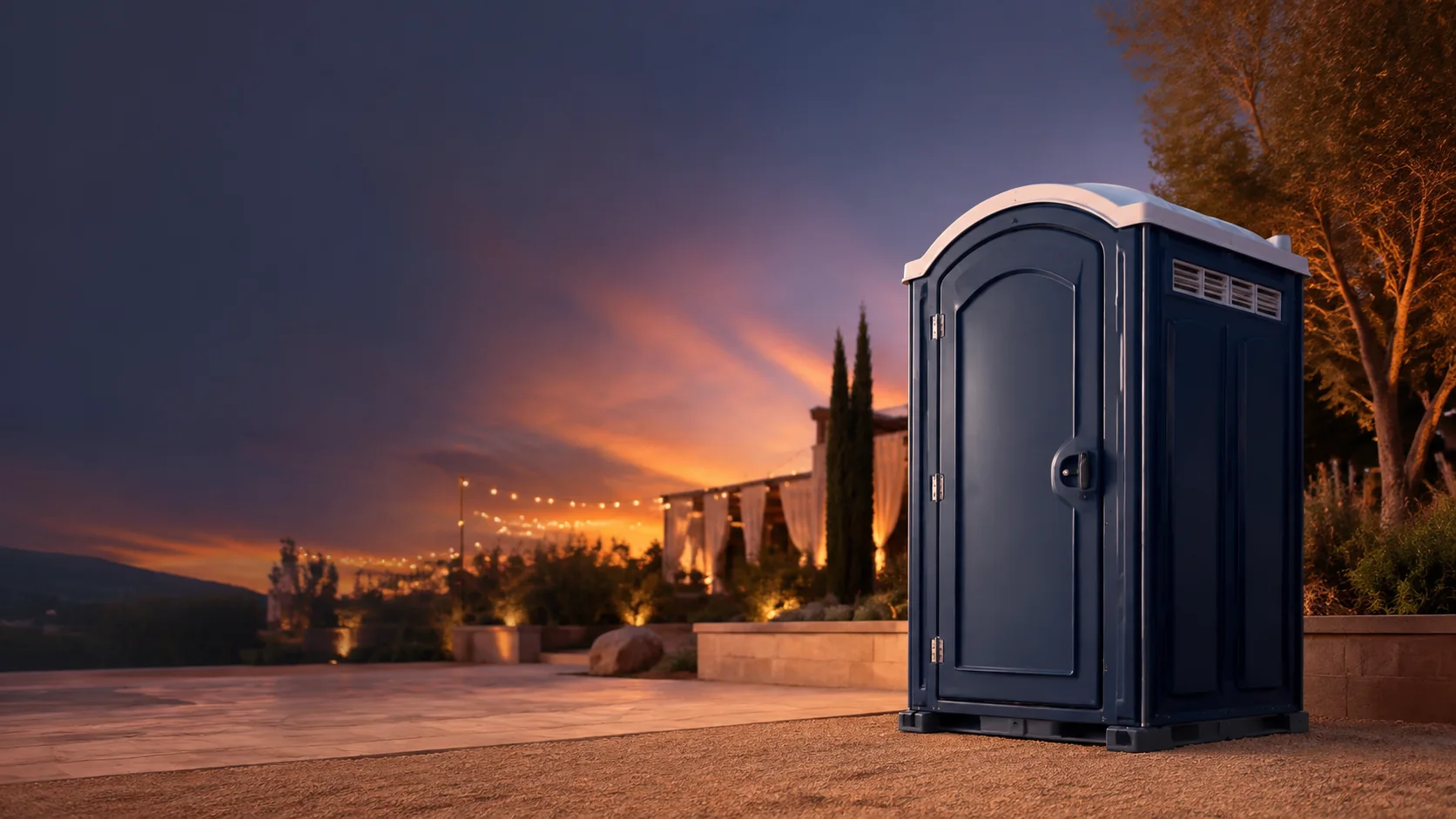 Portable restroom shown for rental planning in Greeley, CO
